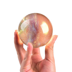 JIC Gem yellow quartz ball on wood stand for tranquil home decor