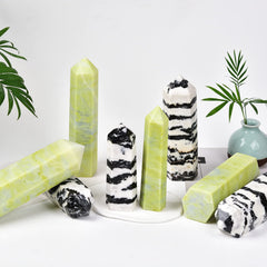 JIC Gem large zebra jasper wand shows natural variation and character