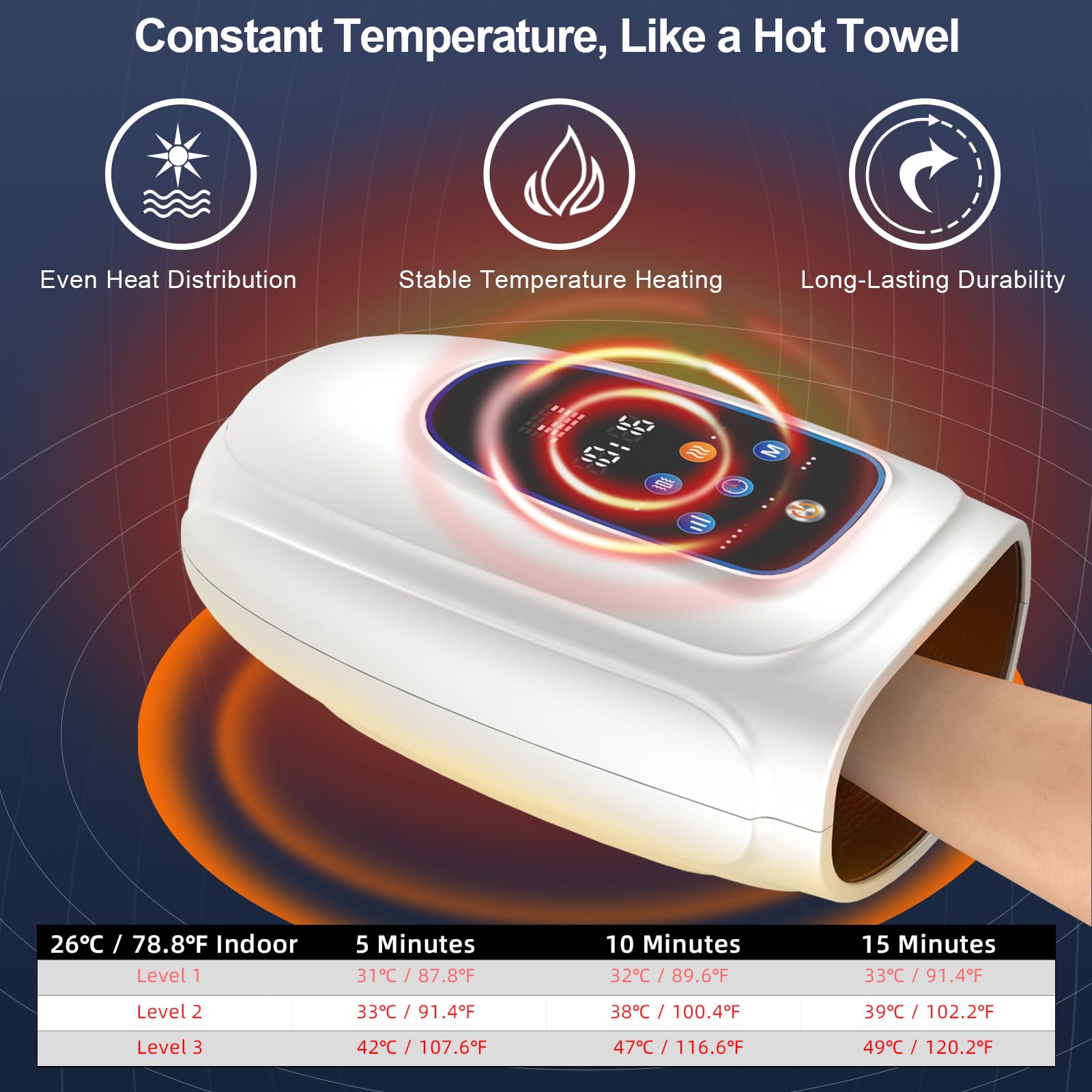 JIEJUNJIE LCD display panel showing session controls for easy setup.