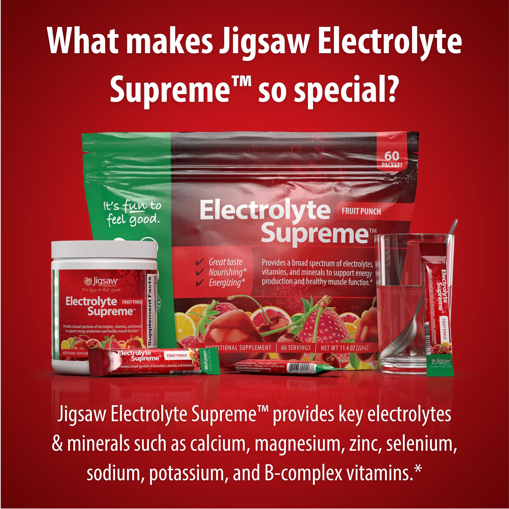 Jigsaw Electrolyte Supreme active minerals list displayed on label for informed choices.