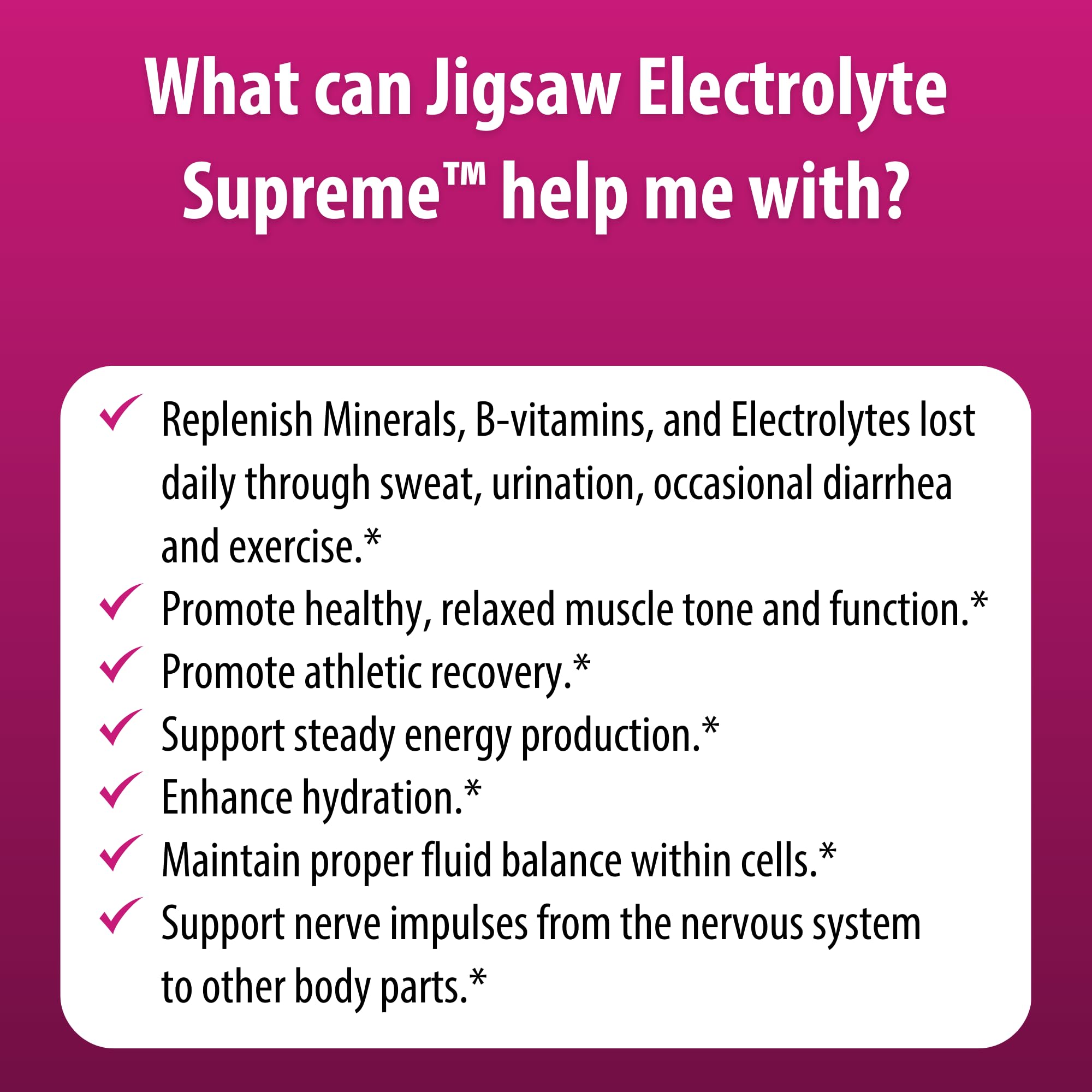 Jigsaw Electrolyte Supreme powder scoop beside berries