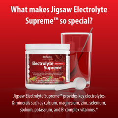 Jigsaw Health Electrolyte Supreme bottle stir illustrates quick hydration between activities