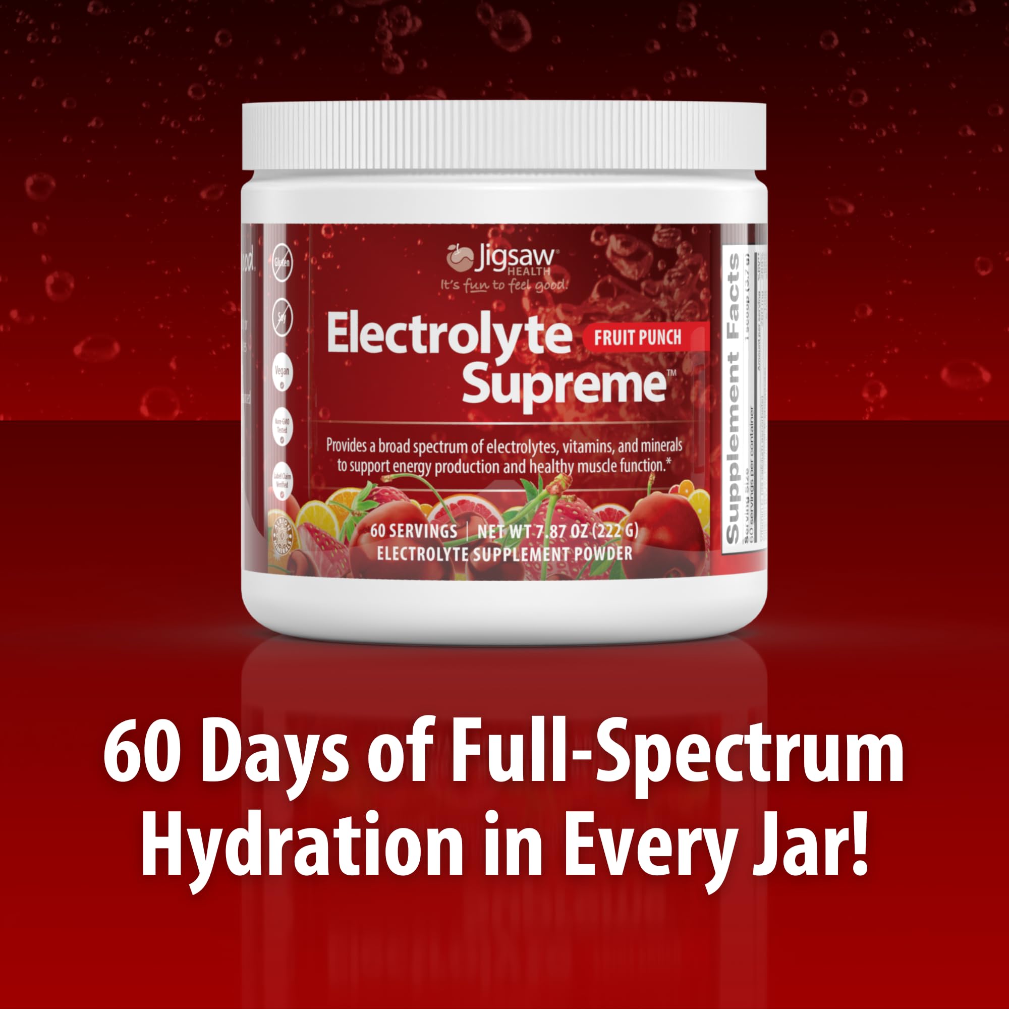 Jigsaw Health Electrolyte Supreme served glass shows ready-to-drink hydration