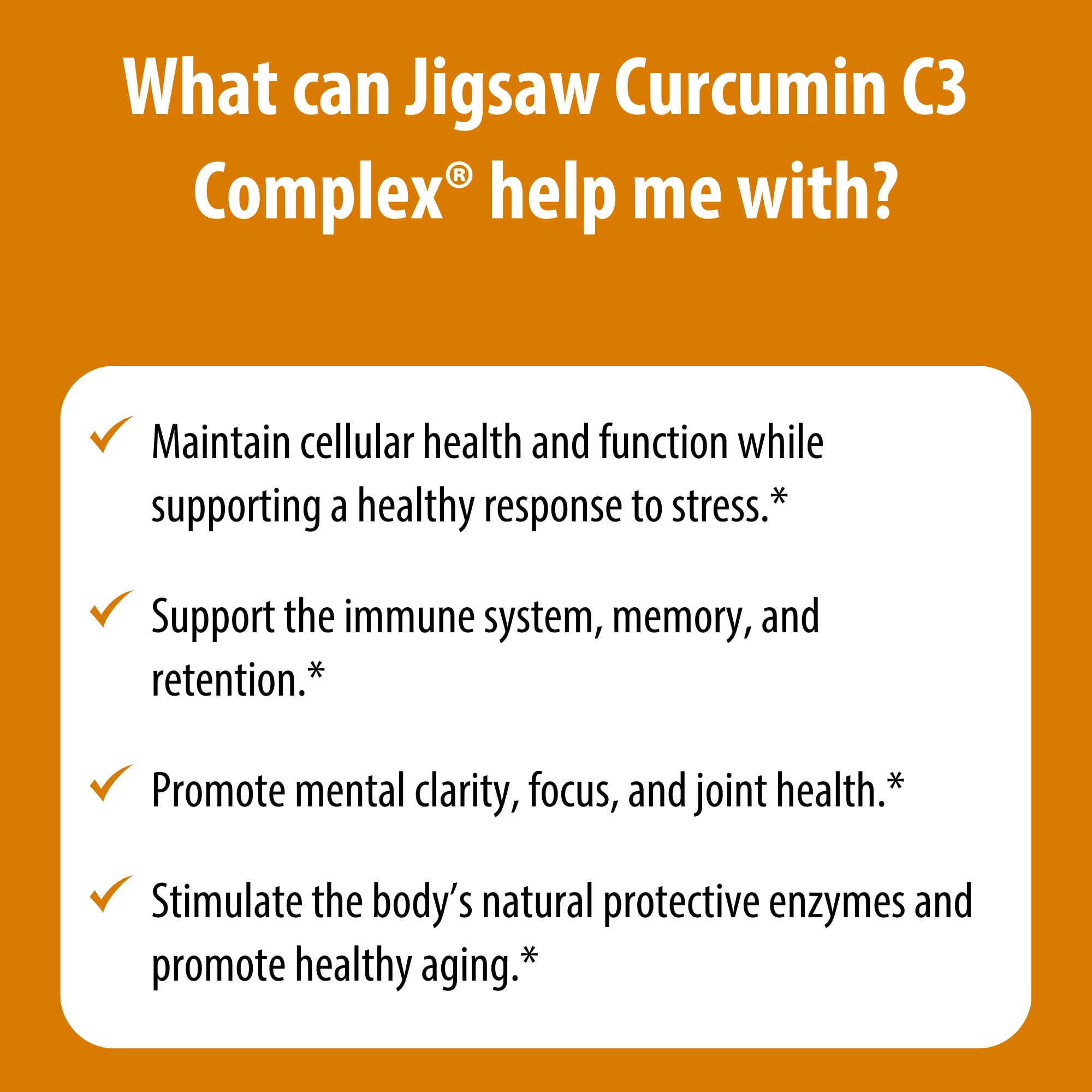 Quality seal on Jigsaw Health Curcumin C3 Complex packaging.