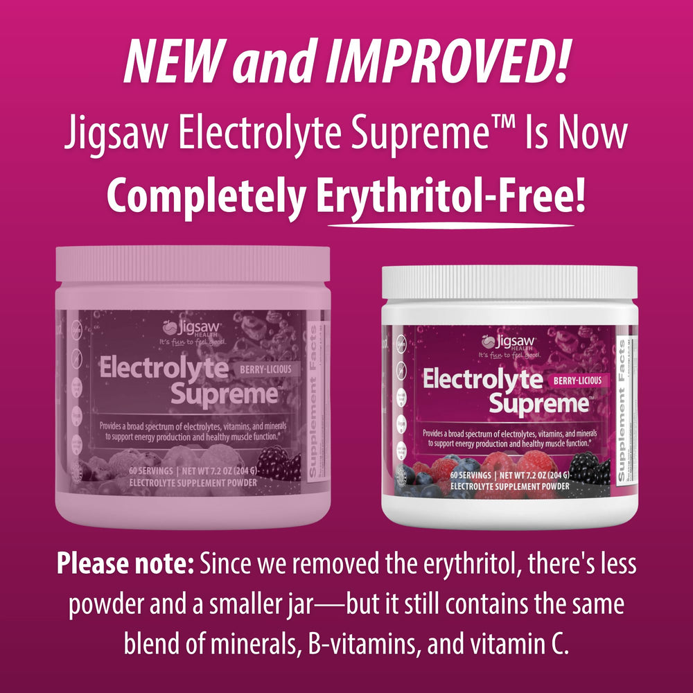 Jigsaw Health Electrolyte Supreme dissolving in water for quick hydration.