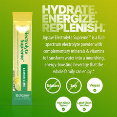 Jigsaw Health Electrolyte Supreme lemon-lime packets collection ideal for on-the-go hydration