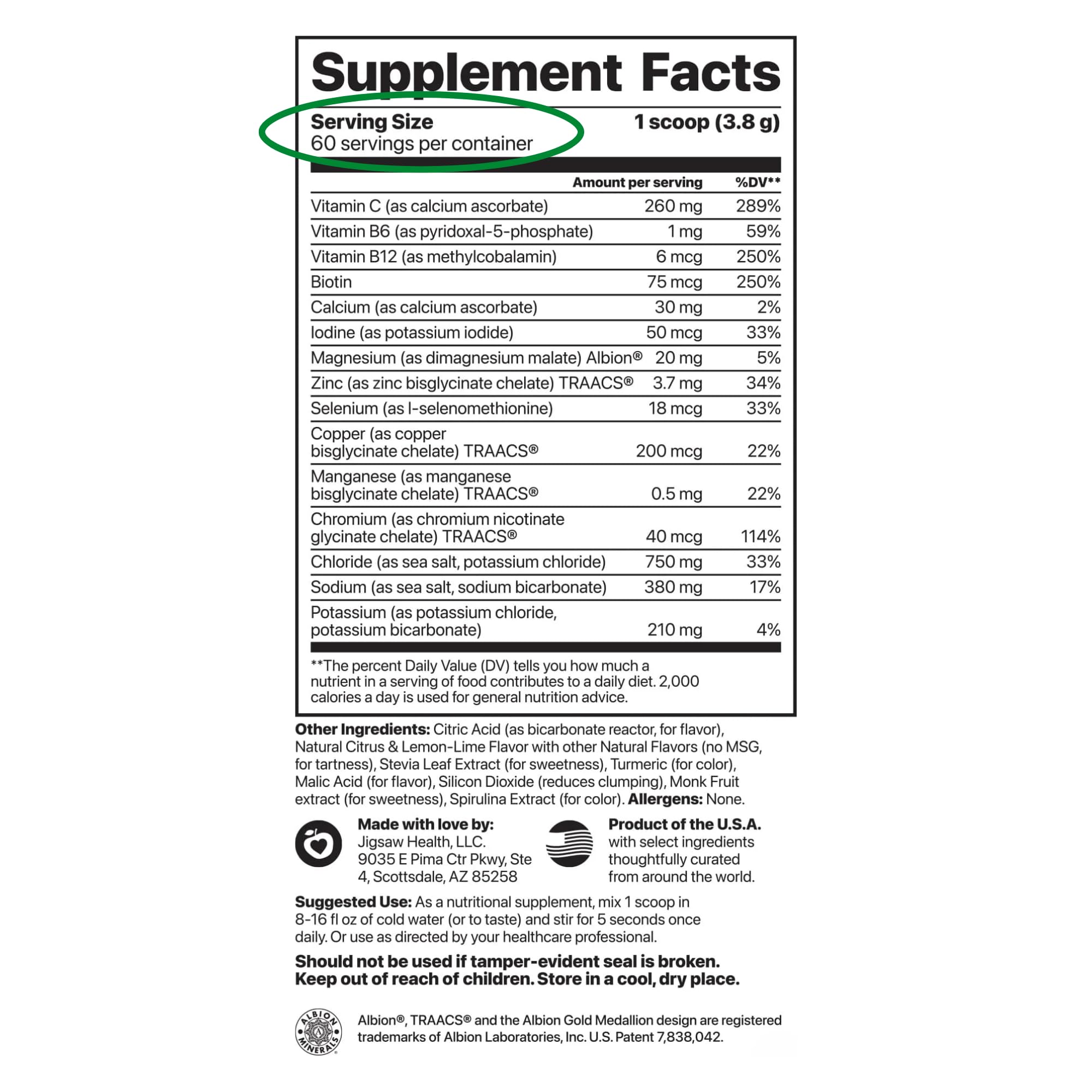 Jigsaw Health Electrolyte Supreme powder jar shows full-spectrum minerals for hydration.