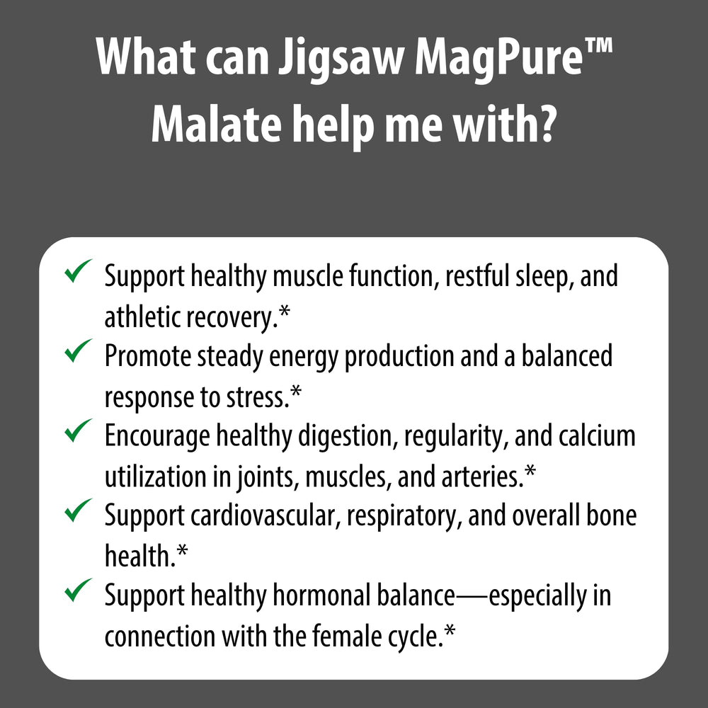 MagPure Malate capsules on a clean workspace suggesting daily health routine