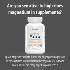 Ingredients list for MagPure Malate showing dimagnesium malate and L-Leucine