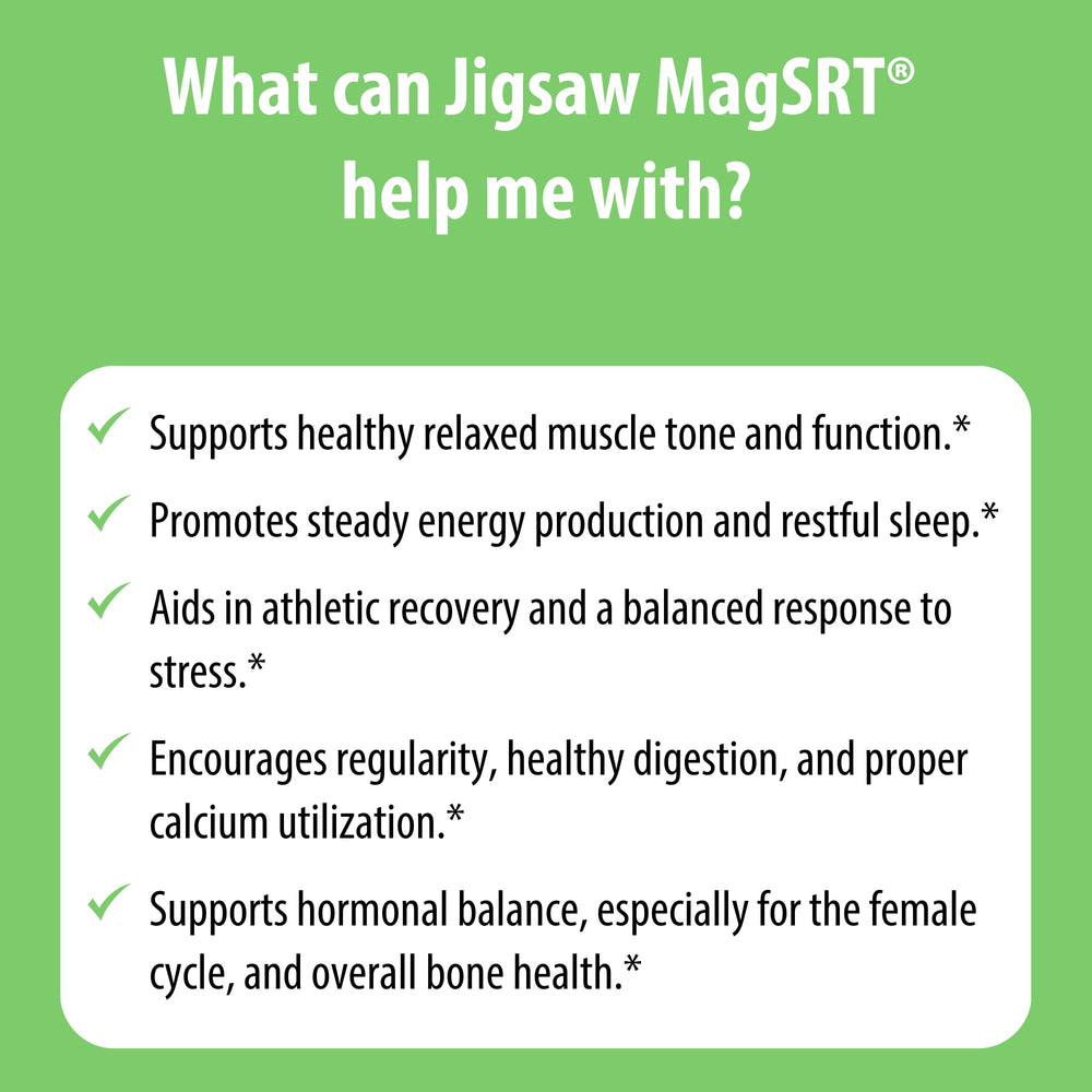 Nutrition facts and ingredients visible on MagSRT bottle for reliable daily use