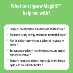 Nutrition facts and ingredients visible on MagSRT bottle for reliable daily use
