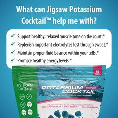 Box of Jigsaw Health Potassium Cocktail blue raspberry on kitchen counter