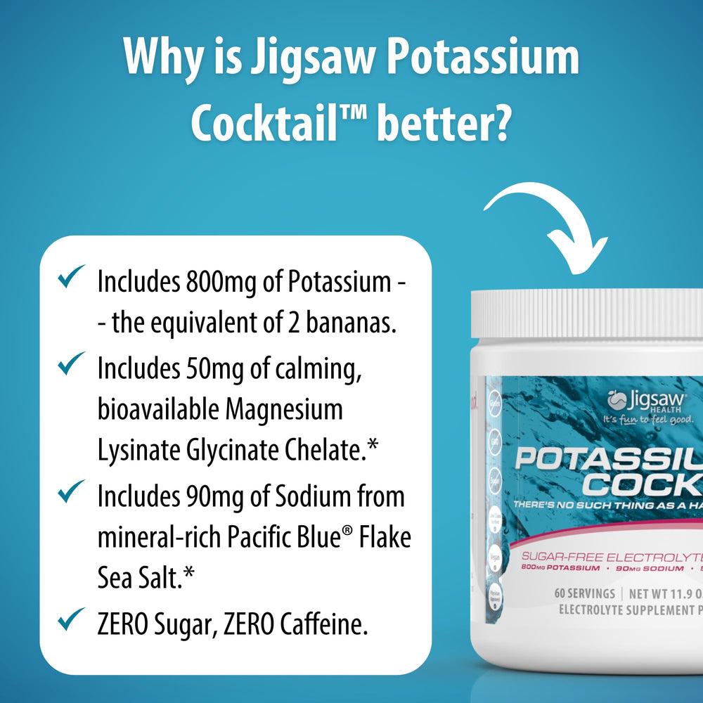 Ingredient panel illustrating high potassium and magnesium lysinate glycinate chelate