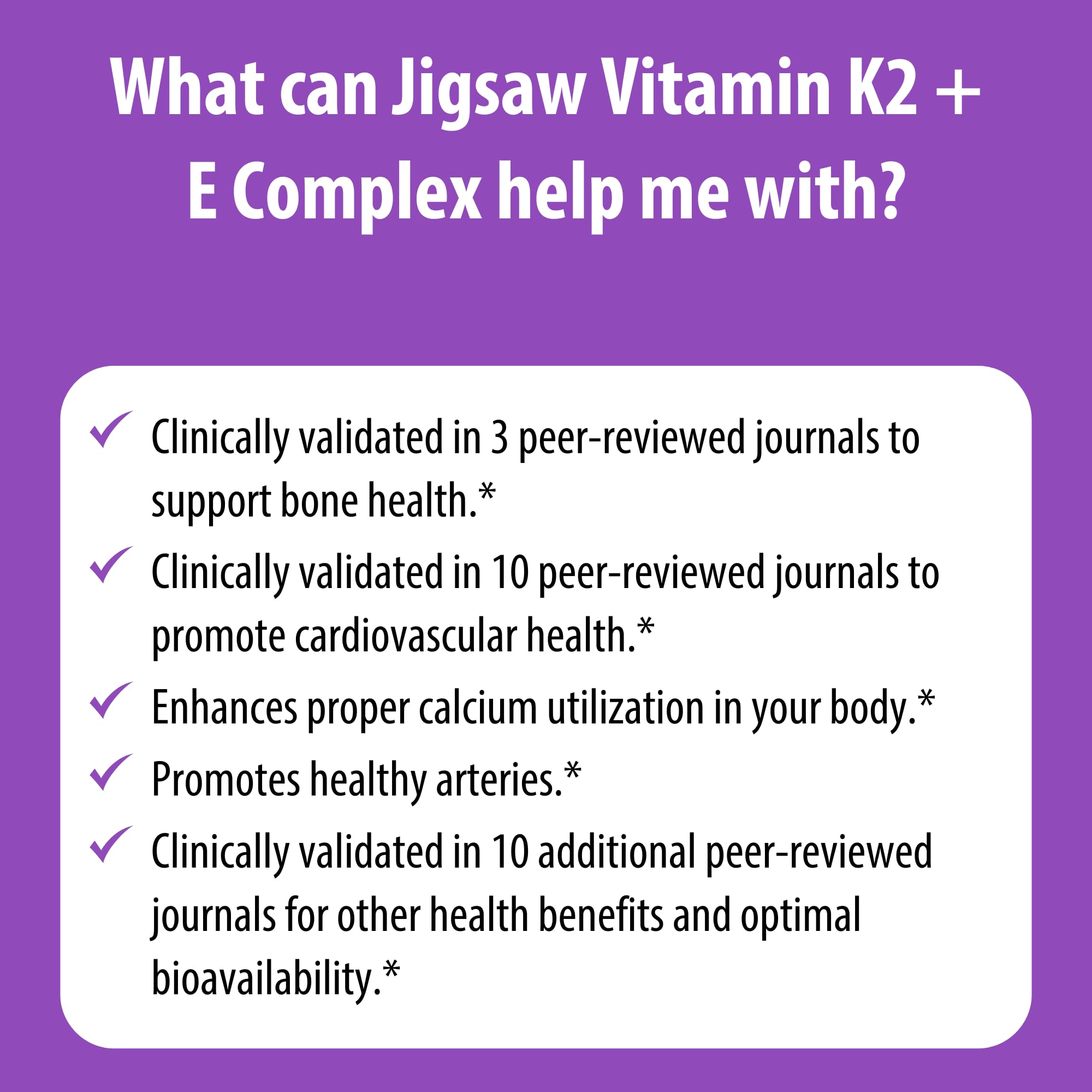 Jigsaw Health Vitamin K2 + E Complex bottle in hand suggests on-the-go use.