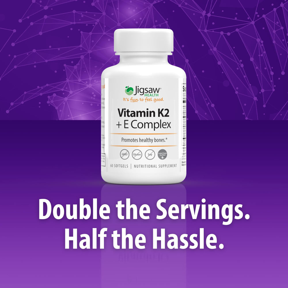 Jigsaw Health Vitamin K2 + E Complex pour shot demonstrates easy daily dosing.