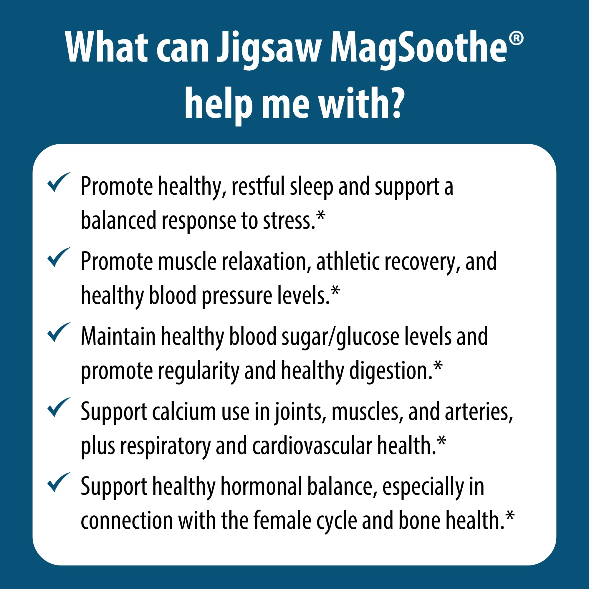 Jigsaw MagSoothe ingredients panel provides clear formulation details for informed choices.