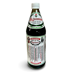 Jigsimur natural health drink 750ml bottle in glass shows convenient daily use.