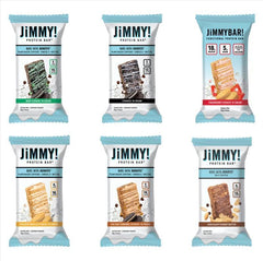 JiMMY! Protein Bar by Jimmybar with gluten-free cookie crumble and chocolate coating for energy.