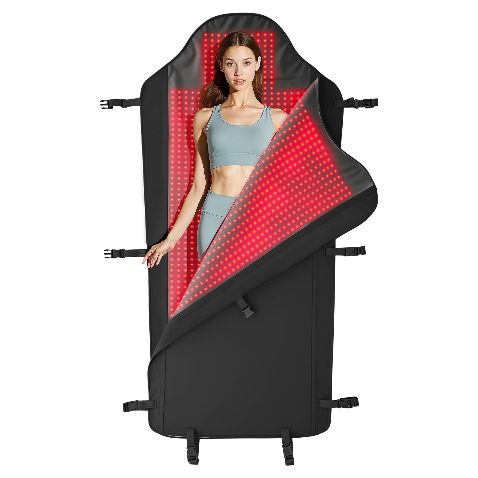 JINKEE full-body red light therapy mat setup for easy home use and targeted warmth.