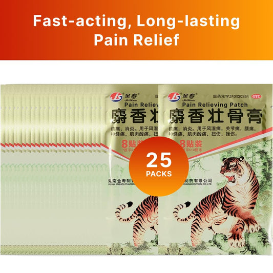JinShou Tiger Patch in hand ready to apply for targeted relief.