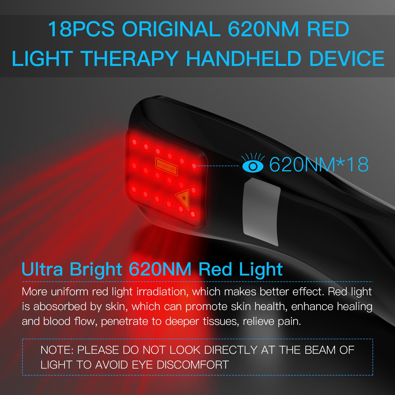 Jitesy 18 LED 620nm array close up highlighting red light