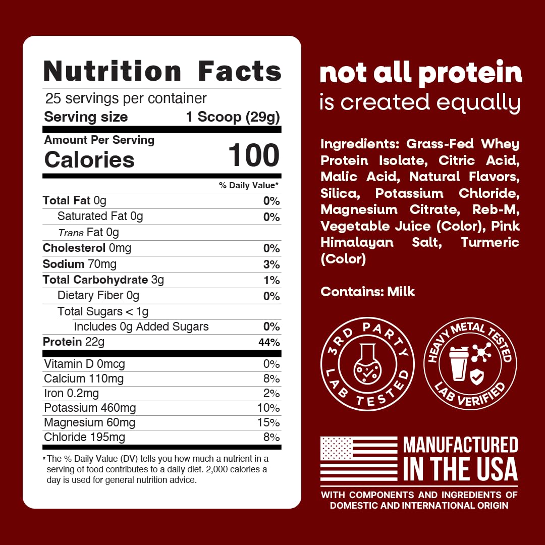Close-up of nutrition panel highlights 22g protein per serving.