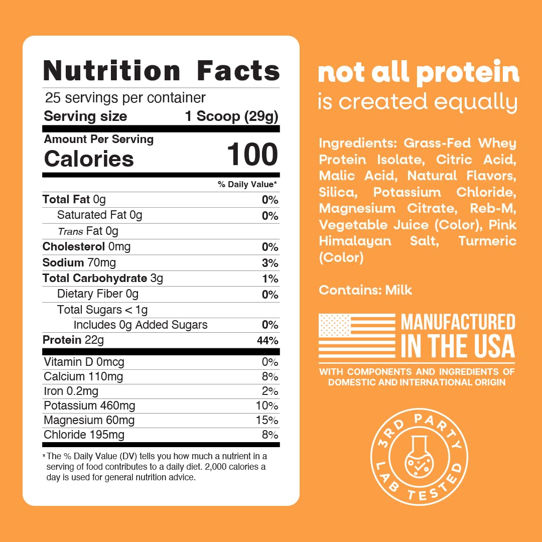 Jive Clear Protein Powder White Peach close-up on whey isolate signals clean protein.