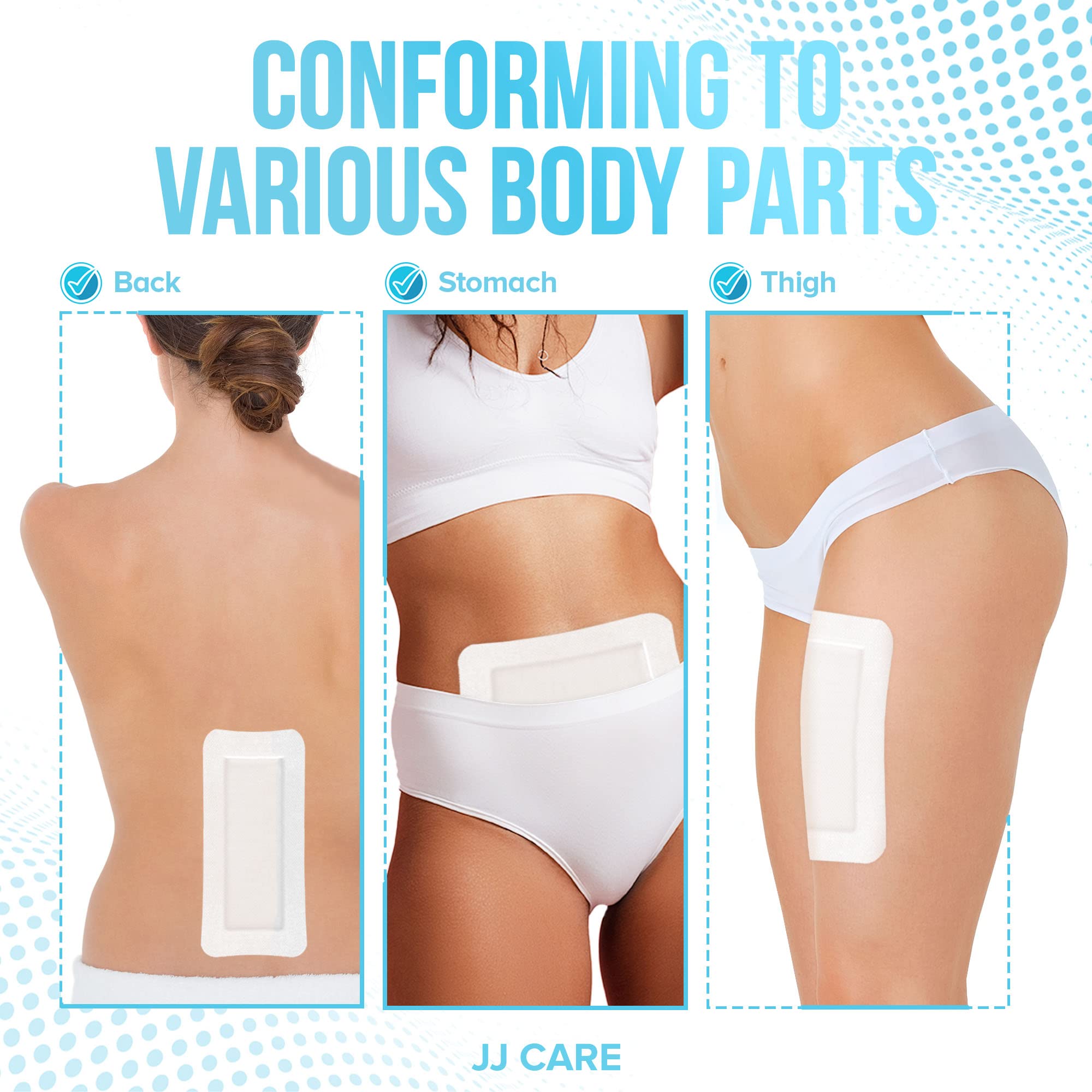 JJ CARE breathable gauze bandage provides secure, comfortable protection.