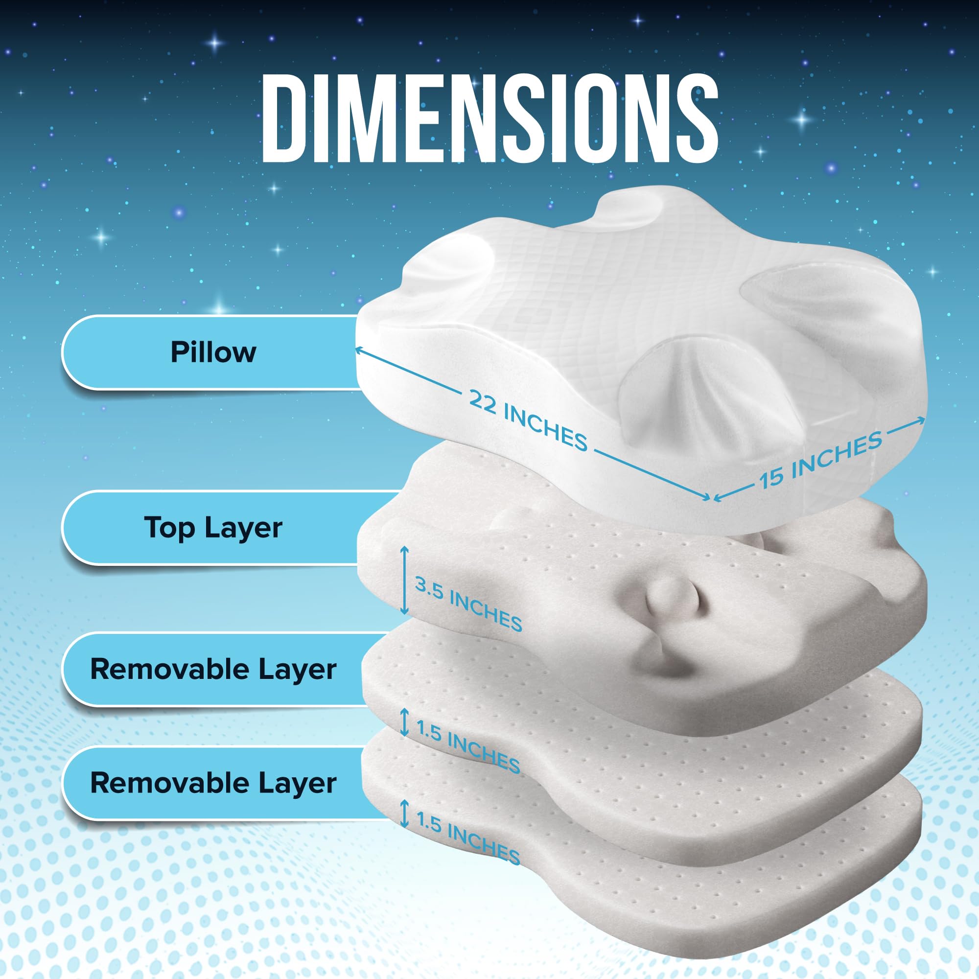 Adjustable height with two removable layers for personalized alignment