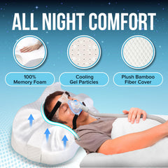 JJ CARE CPAP pillow compatible with most masks for comfortable fit