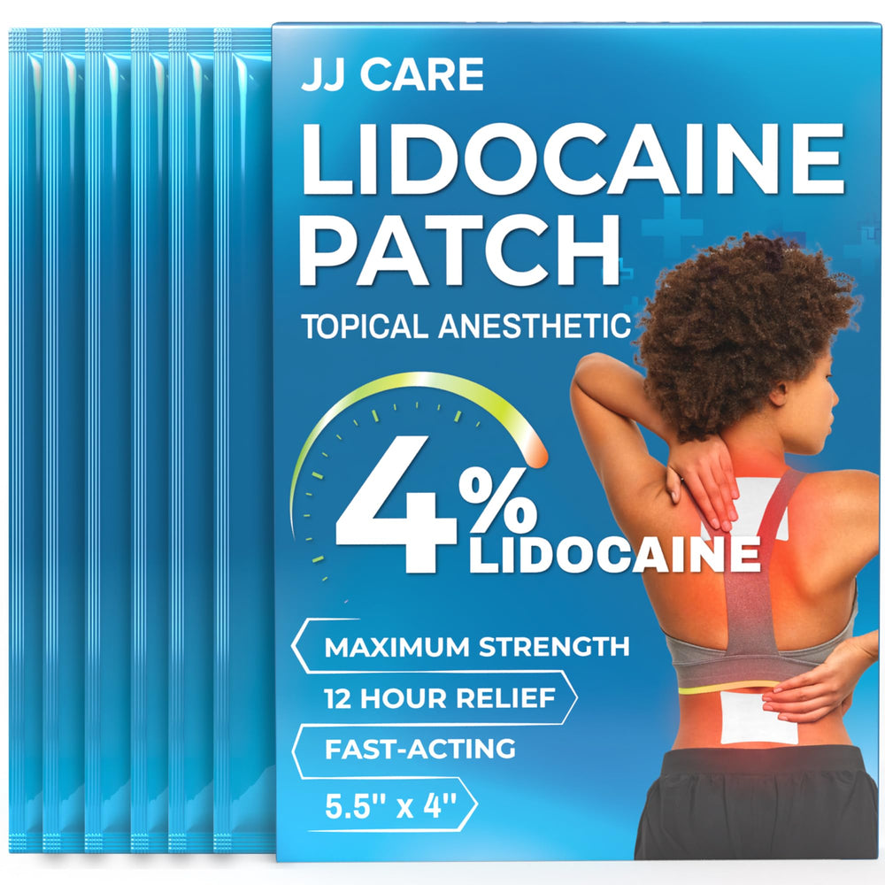 JJ CARE Lidocaine Patches pack of 30 offers fast, targeted back pain relief.