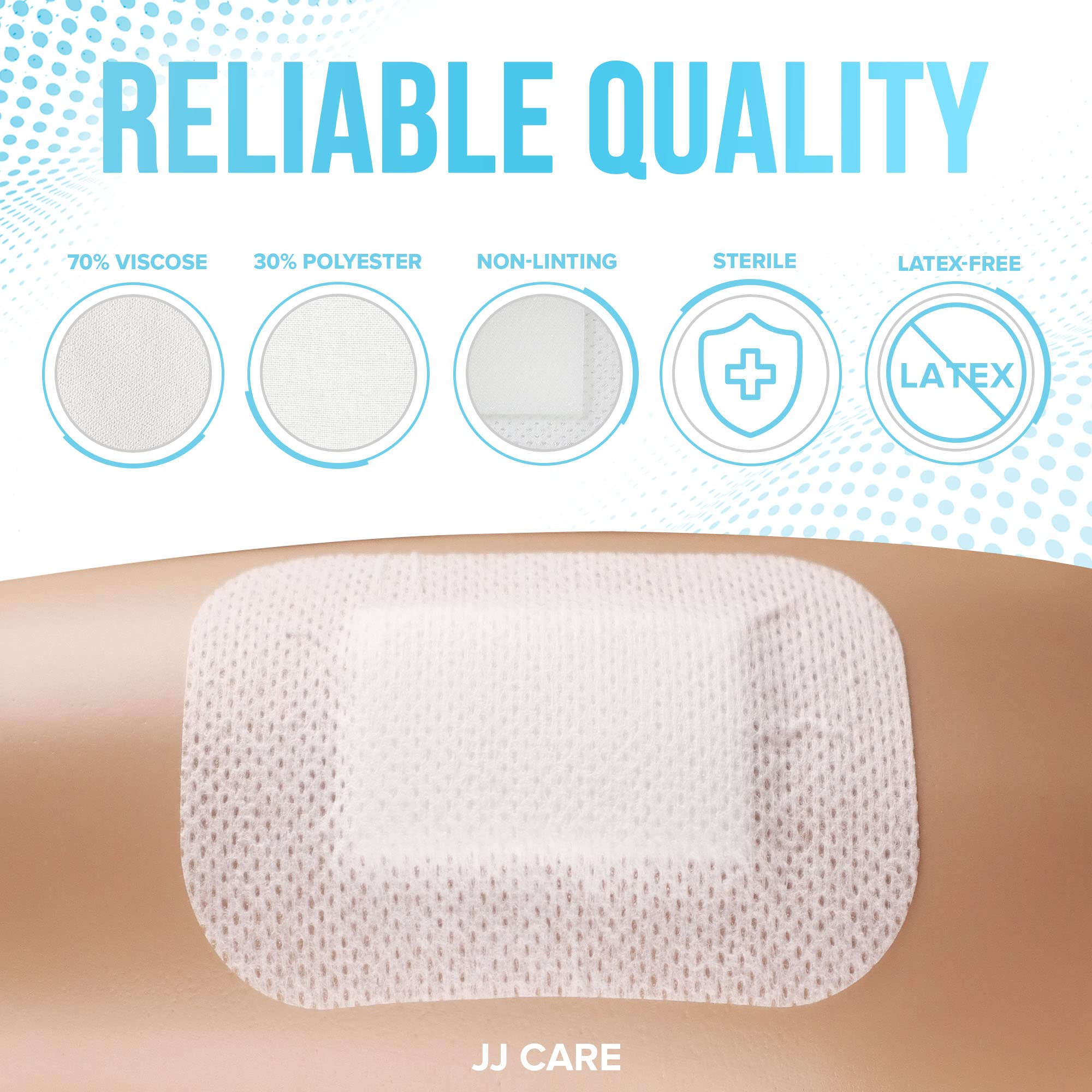 JJ CARE center pad highlights ultra-absorbent layer for faster quiet healing support
