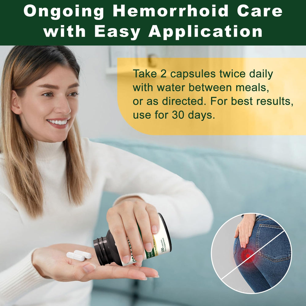 Two Collinsonia Root capsules daily illustrate a simple dosage routine.