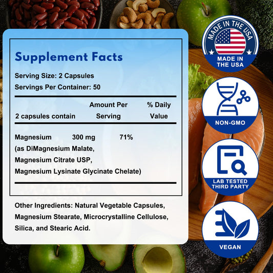 Jkrova Reacted Magnesium capsules close-up highlighting chelated forms.