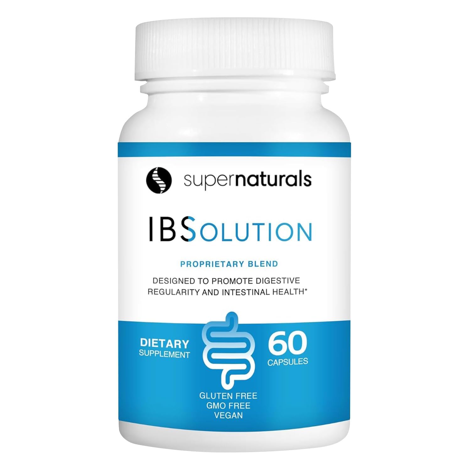 JLM Nutritionals SuperNaturals IBSolution bottle promotes daily digestive balance.