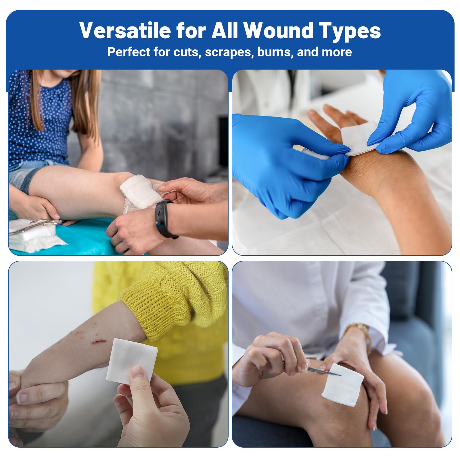 JMU Soft nonwoven gauze pad gentle on sensitive skin.