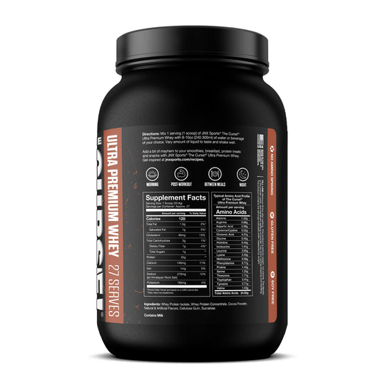 JNX SPORTS The Curse! whey scoop close-up for easy mixing.