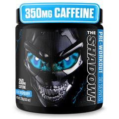JNX SPORTS The Shadow bottle front view highlights blue raspberry energy for focused workouts.