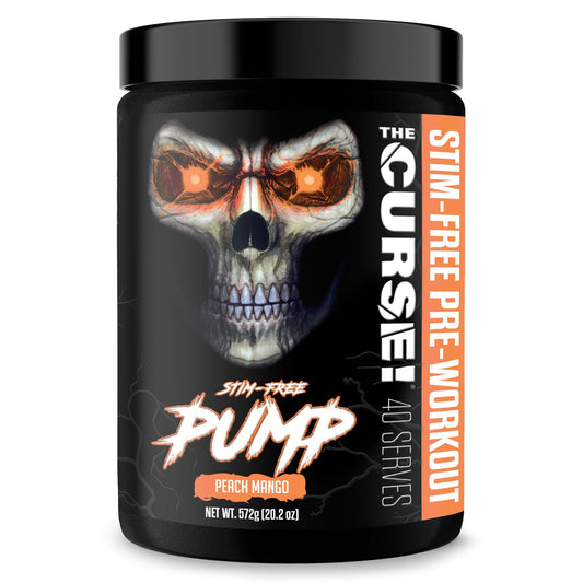 JNX SPORTS The Curse! Pump bottle shows stimulant-free pump support during workouts.