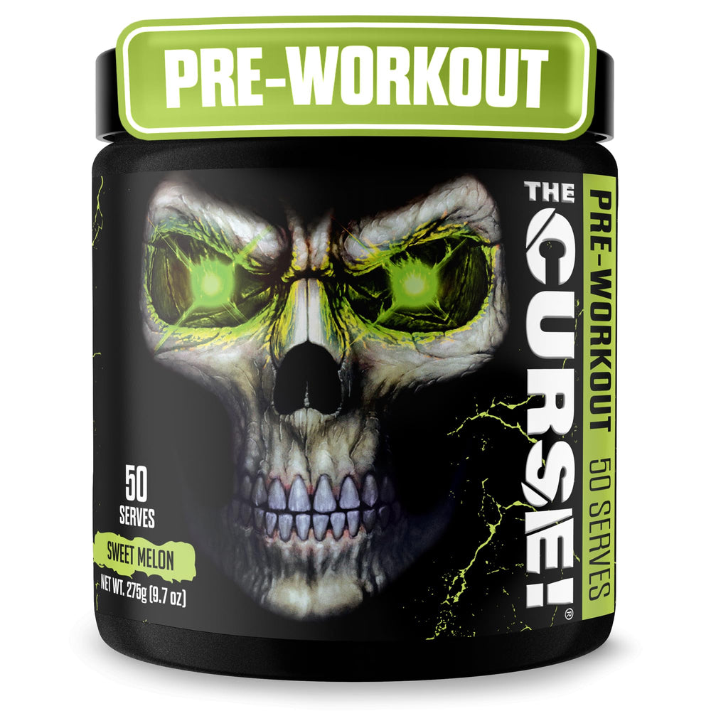 JNX SPORTS The Curse sweet melon tub-front view highlights energy-boosting pre workout