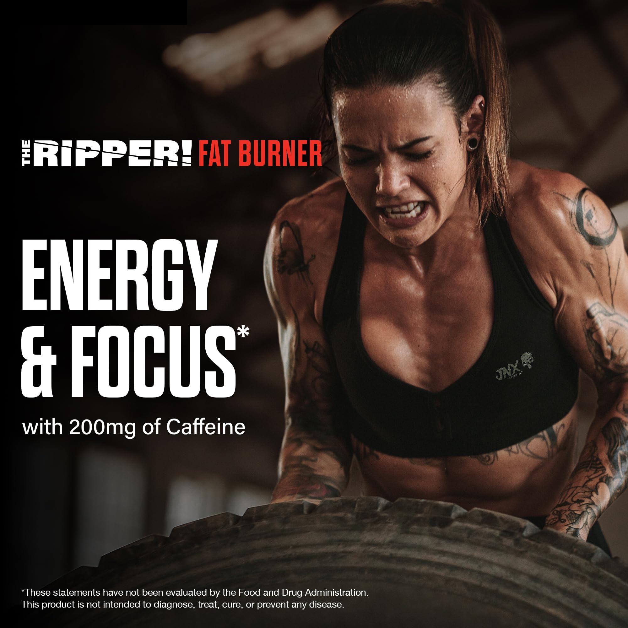 JNX Sports The Ripper serving glass with ice suggests refreshing pre-workout use