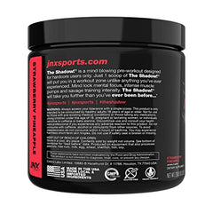 JNX SPORTS The Shadow label closeup highlights key ingredients and quality.