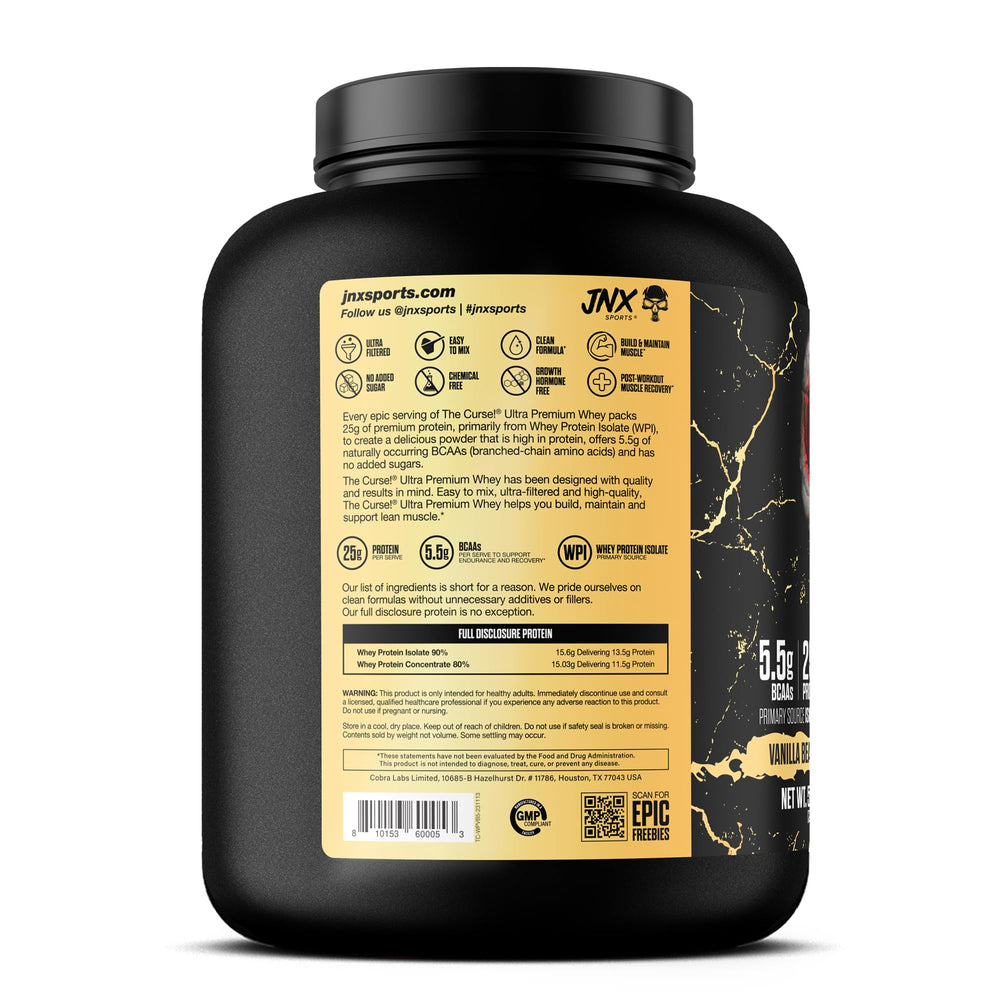 Vanilla Bean whey powder being poured into a glass