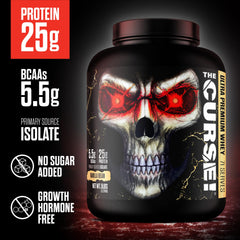 Closeup of The Curse! whey ingredients label
