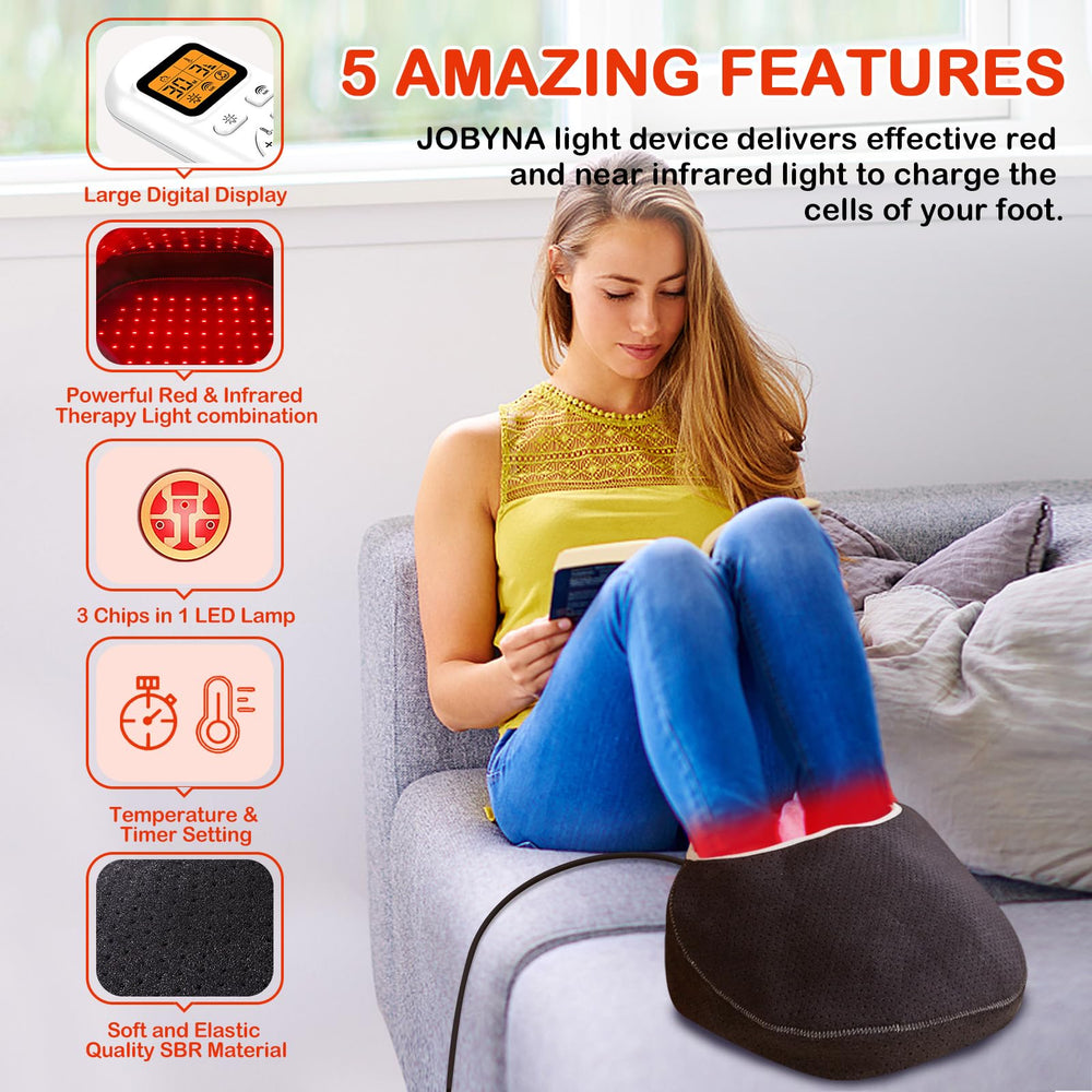 JOBYNA red-light 660nm pulse mode enhances momentary warmth and glow.