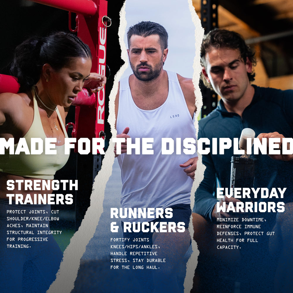 Nutrition panel on back of Jocko Fuel jar listing 15g collagen