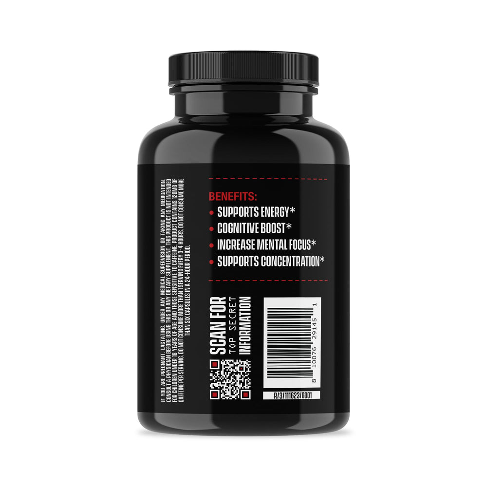 Caffeine-Teacrine closeup on Brain Power highlighting alertness support.