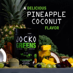 Jocko Fuel Daily Greens glass shows a smooth, palatable green shake.