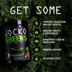 Jocko Fuel Daily Greens pina colada flavor for a refreshing boost.