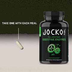 Jocko Fuel Digestive Enzymes meal-prep scene demonstrates versatility for protein-heavy diets.